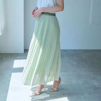 ＜CAST：＞【着回し抜群／セットアップ対応】メッシュカラミプリーツスカート