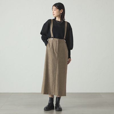 ＜CAST：＞【着回し抜群】サスペンダータイトスカート