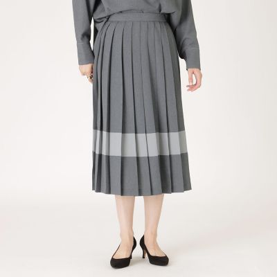 ＜CAST：＞【オンでもオフでも活躍／セットアップ】ブロッキングカラープリーツスカート