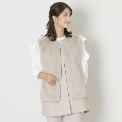 ＜TO BE CHIC (Women)＞フェイクファー３ＷＡＹジレ