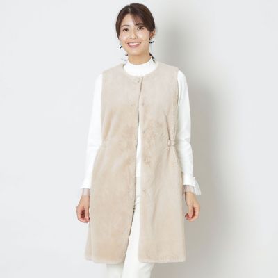 ＜TO BE CHIC (Women)＞フェイクファーロングジレ