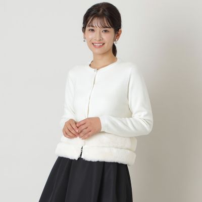 ＜TO BE CHIC (Women)＞フェイクファーコンビ　ボレロ