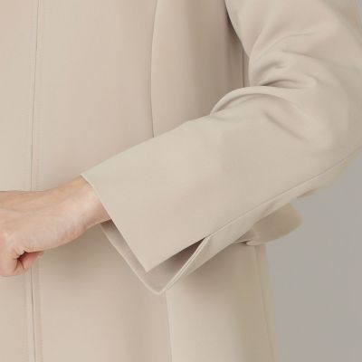 ポリエステルストレッチノーカラー コート | TO BE CHIC (Women 