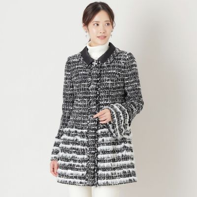 ＜TO BE CHIC (Women)＞【８０周年記念アイテム】モノトーンファンシーツイードコート