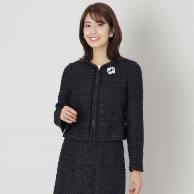 ＜TO BE CHIC (Women)＞ファンシーツイードノーカラー　ジャケット