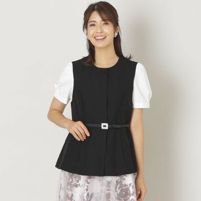 ＜TO BE CHIC (Women)＞ポリエステルツイル　ジレ