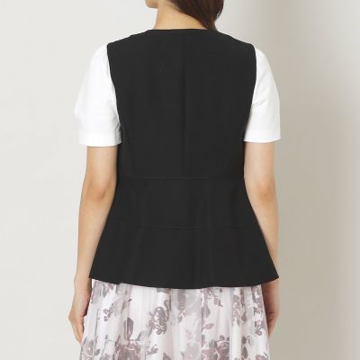 未使用　トゥービーシック　ジレ　ベスト　ポリエステルツイル ジレ　ペプラム ポリエステルツイル ジレ | TO BE CHIC (Women)/トゥー ビー シック