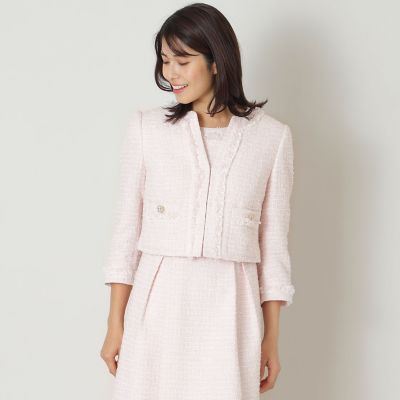 ＜TO BE CHIC (Women)＞ライトカラーツイード　ショートジャケット