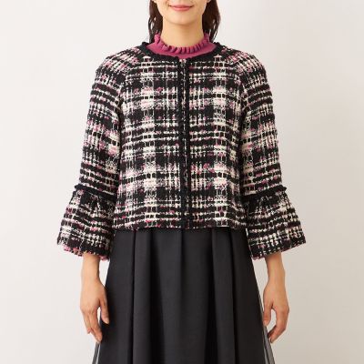 TO BE CHIC ファンシーツイードノーカラージャケット　定価8.25万円 ファンシーツイード ノーカラージャケット | TO BE CHIC (Women