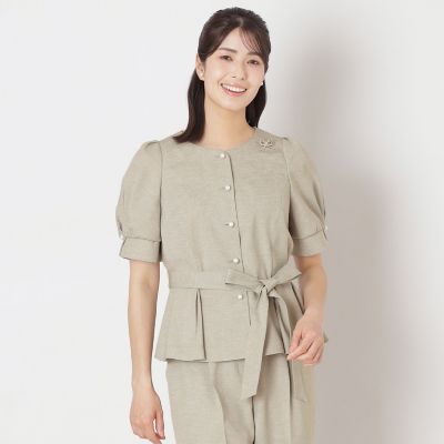 TO BE CHIC リネンライク ブラウスジャケット リネンライク ブラウスジャケット | TO BE CHIC (Women)/トゥー ビー
