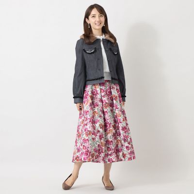 極美品 セオリー リュクス デニムジャケット ストレッチ 日本製 38 M リュクスストレッチ デザインデニムジャケット | TO BE CHIC (Women