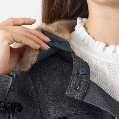 極美品 セオリー リュクス デニムジャケット ストレッチ 日本製 38 M リュクスストレッチ デザインデニムジャケット | TO BE CHIC (Women