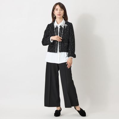 ファンシーツィード ノーカラージップジャケット | TO BE CHIC (Women