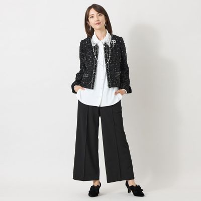 ファンシーツィード ノーカラージップジャケット | TO BE CHIC (Women