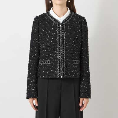 ファンシーツィード ノーカラージップジャケット | TO BE CHIC (Women