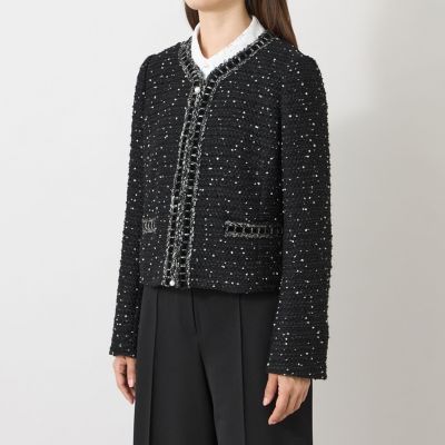 ファンシーツィード ノーカラージップジャケット | TO BE CHIC (Women