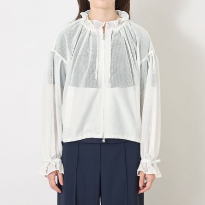 Ballsey のリーフチュールレースフレアカラーショートブルゾン 楽天市場】【SALE／40%OFF】リーフチュールレース フレアカラー