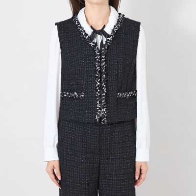 ラメブレンド ニットツイード ジレ | TO BE CHIC (Women)/トゥー ビー
