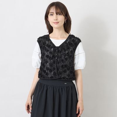 【未使用】完売品 TO BE CHIC ショートジレ 46 フラワーチュール ショートジレ | TO BE CHIC (Women)/トゥー ビー