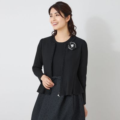 ＜TO BE CHIC (Women)＞ペプラムフレア　ニットジャケット