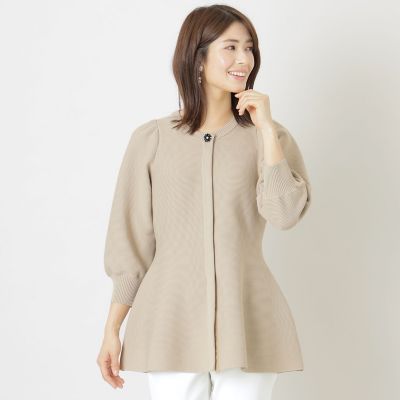 ＜TO BE CHIC (Women)＞ポリエステルヤーンチュニック　ニットカーディガン