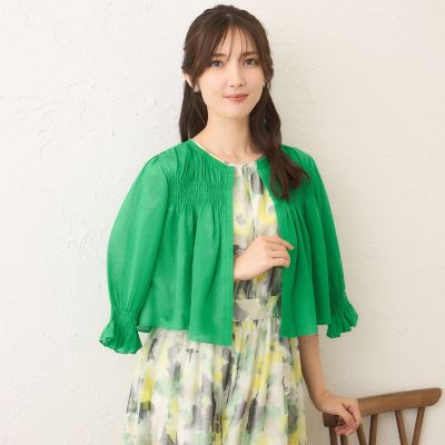 ＜TO BE CHIC (Women)＞シャーリングショート　ボレロ