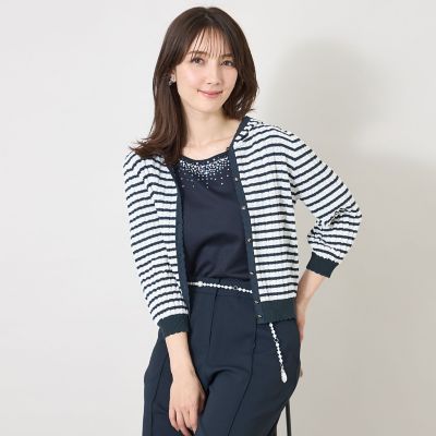 エアリーボーダー ニットパーカー | TO BE CHIC (Women)/トゥー ビー
