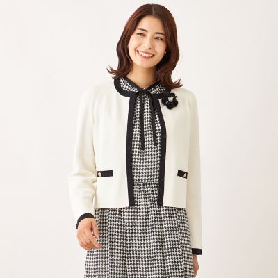 ＜TO BE CHIC (Women)＞バイカラー　ショートカーディガン
