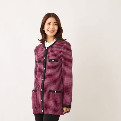 ＜TO BE CHIC (Women)＞千鳥　ミドルカーディガン