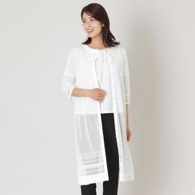 ＜TO BE CHIC (Women)＞透かし編み　ロングカーディガン