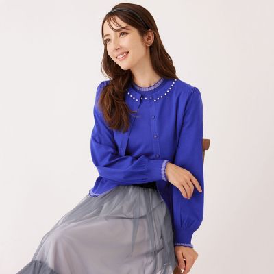 トゥービーシック　大きいサイズカーディガン　ネイビー　Ⅶ 　17号　4L相当 TO BE CHIC L (Women/大きいサイズ) / トゥー ビー シックL TOP