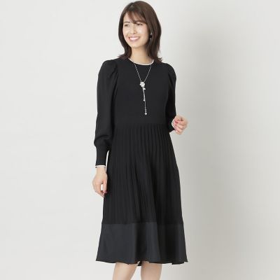 ＜TO BE CHIC (Women)＞レーヨンナイロンコンビ　ニットワンピース