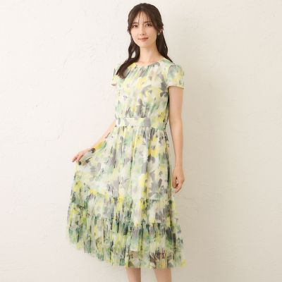 ＜TO BE CHIC (Women)＞ぼかしフラワー　ティアードドレス