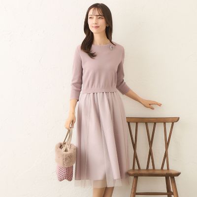 ＜TO BE CHIC (Women)＞ニットコンビ　チュールワンピース
