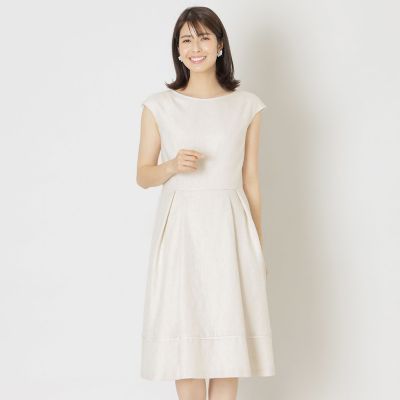 ＜TO BE CHIC (Women)＞アイアスストレッチ　ボートネックワンピース