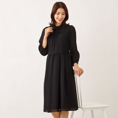 ＜TO BE CHIC (Women)＞ブラックジョーゼット　ワンピース