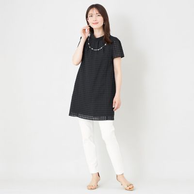 シアーギンガム ロールネック ワンピース | TO BE CHIC (Women)/トゥー
