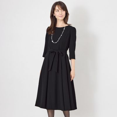 ダブルサテン パネルライン フレアワンピース | TO BE CHIC (Women