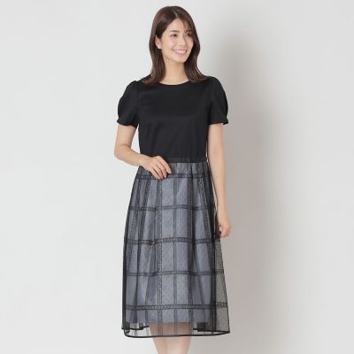 ＜TO BE CHIC (Women)＞チュールチェック　ドッキングワンピース