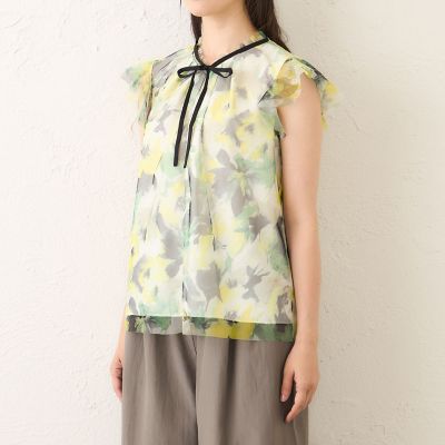ぼかしフラワー リボンブラウス | TO BE CHIC (Women)/トゥー ビー 