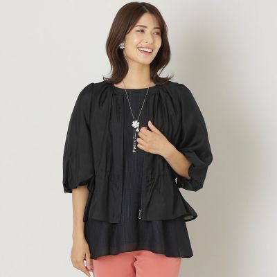 ＜TO BE CHIC (Women)＞スパンローン　ノーカラーブラウス