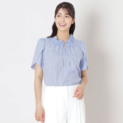 ＜TO BE CHIC (Women)＞カラミストライプ　シャツブラウス