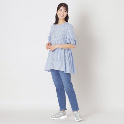カラミストライプ チュニックブラウス | TO BE CHIC (Women)/トゥー