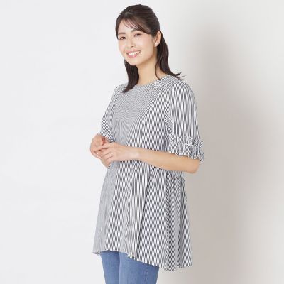 カラミストライプ チュニックブラウス | TO BE CHIC (Women)/トゥー
