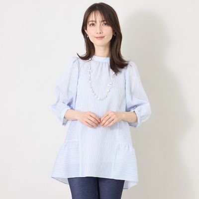 ＜TO BE CHIC (Women)＞シルキーサッカー　ティアードチュニックブラウス