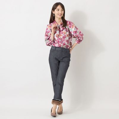 アートフラワープリント ボウタイブラウス | TO BE CHIC (Women