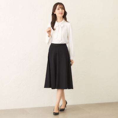 バックサテンジョーゼット ネックフリルブラウス | TO BE CHIC (Women