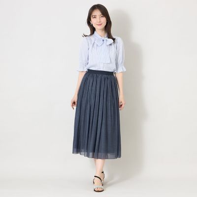 まるさん TO BE CHICサッカーストレッチブラウス シルキーサッカー ボウタイブラウス | TO BE CHIC (Women)/トゥー ビー