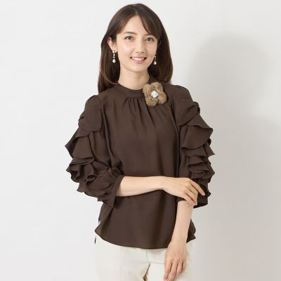 週末値引き☆rehellinen round blouse ラウンドブラウス ラウンドテール シアーフリルブラウス | TO BE CHIC (Women)/トゥー