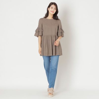 ウェーブローン スリーブフリルチュニック | TO BE CHIC (Women